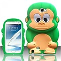 Insten Neon Green Monkey Animals Silicone Rubber Gel Premium Case For Samsung Galaxy Note 2