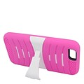 Insten Wave Symbiosis Hybrid Stand Case For Apple iPhone 6/6s - Hot Pink/White