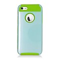 Insten Dual Layer Hybrid Rubberized Hard PC/Silicone Case Cover for Apple iPhone 5 / 5S - Light Blue/Green