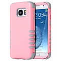 Insten 3 Pieces Hybrid Dual Layer Hard PC/Silicone Back Case For Samsung Galaxy S7 - Light Pink/Gray
