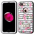 Insten Verge Fresh Roses Hard Hybrid Rubberized Silicone Case w/stand For Apple iPhone 7 Plus - Pink/White