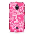 Insten Hard Crystal Rubber Skin Back Protective Shell Cover Case For Samsung Exhibit 4G T759 - Hot Pink Combo Flower