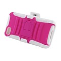 Insten Advanced Armor Dual Layer Hybrid Stand PC/Silicone Holster Case Cover for BlackBerry Z10 - Hot Pink/White