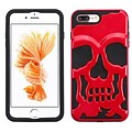 Insten Skullcap Hybrid Hard PC/Silicone Case (Military-Grade Certified) For Apple iPhone 7 Plus/ 8 Plus, Solid Red/Black