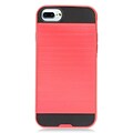 Insten Hard Hybrid Dual Layer Brushed TPU Cover Case For Apple iPhone 7/ 8 (4.7), Red/Black