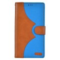 Insten Denim Flip Leather Wallet Pouch Stand Case Cover for Apple iPhone 7 Plus/ 8 Plus, Brown/Blue