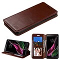 Insten Book-Style Leather Fabric Case w/stand/card holder/Photo Display For LG Class - Brown