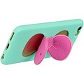 Insten High-End Pink Bowknot Crystal TPU Rubber Skin Stand Case For Apple iPhone 6 / 6s - Teal