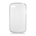 Insten Transparent Frosted TPU Rubber Candy Skin Case Back Cover For BlackBerry Q10 - Clear