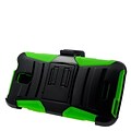 Insten Stand Dual Layer Hybrid Case with Holster For Alcatel One Touch Elevate - Black/Green