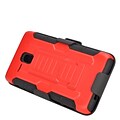 Insten Hard Hybrid Plastic Silicone Stand Case with Holster For Alcatel One Touch Fierce XL - Red/Black