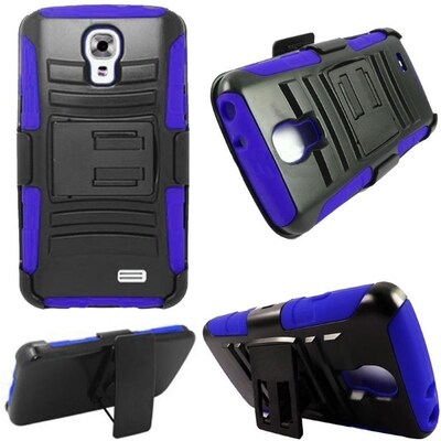 Insten For LG F70 D315 Black Blue Hard Silicone Hybrid Plastic Case Holster Stand Kitstand Shell