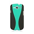 Insten Hybrid Rubber Crystal Curve Dual Layer Shockproof Case For Samsung Galaxy S3 - Black/Teal