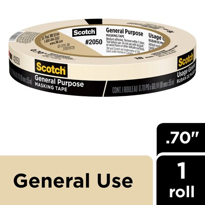 Scotch General Purpose Masking Tape, 0.70 x 60.1 yds. (2050-18AP)