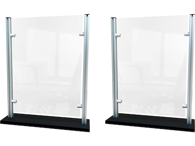 Waddell Freestanding Sneeze Guard, 24H x 19W, Clear Thermoplastic, 2/Pack (SG3-2)