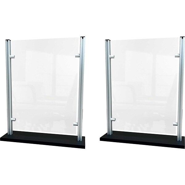 Waddell Freestanding Sneeze Guard, 24H x 19W, Clear Thermoplastic, 2/Pack (SG3-2)