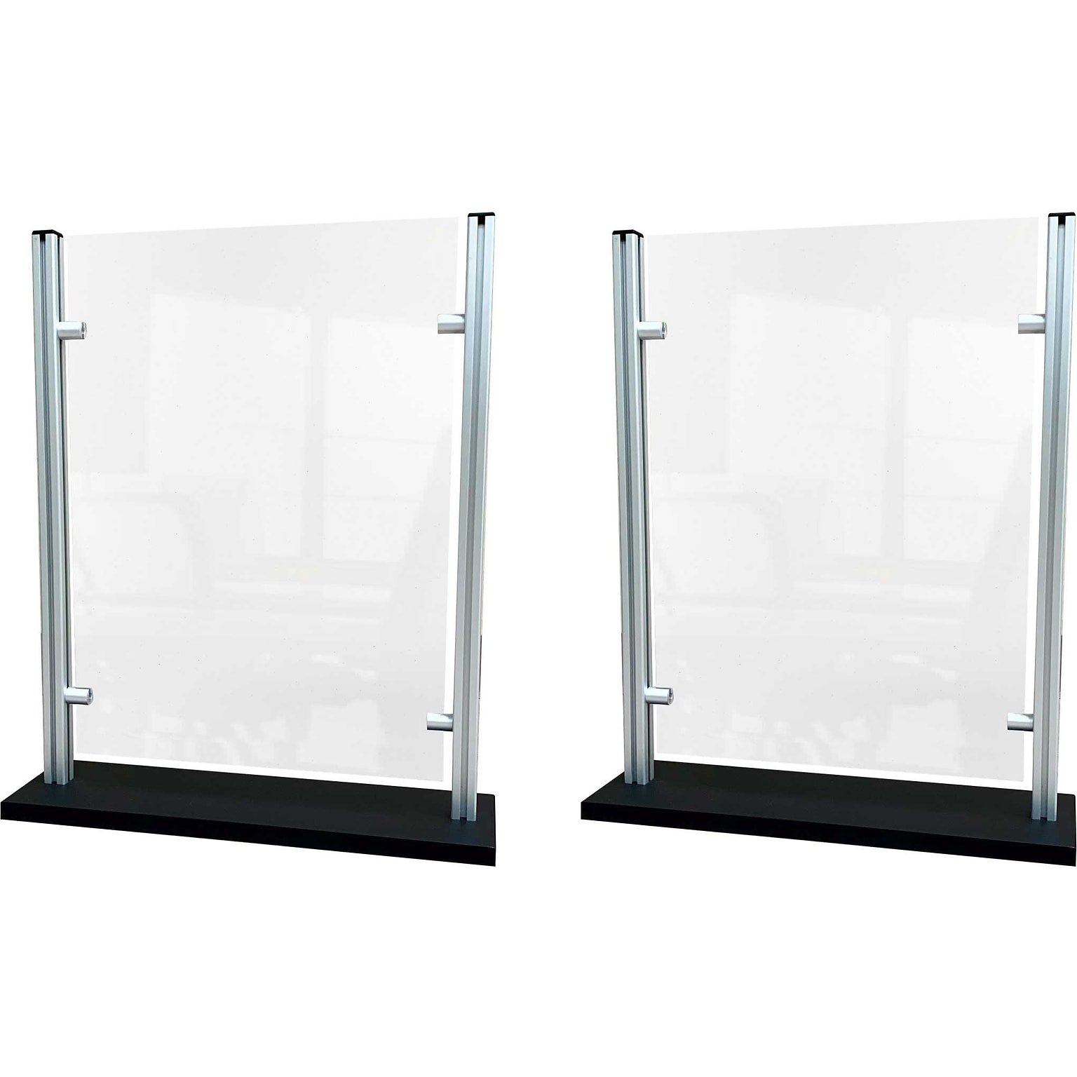 Waddell Freestanding Sneeze Guard, 24H x 19W, Clear Thermoplastic, 2/Pack (SG3-2)