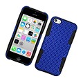 Insten TPU Rubber Hard PC Candy Skin Mesh Case Cover For Apple iPhone 5C - Blue/Black
