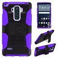 Insten Hard Dual Layer Plastic Silicone Cover Case w/Holster For LG G Stylo - Black/Purple