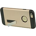 Insten Hard Dual Layer TPU Case w/stand For Apple iPhone 6 / 6s - Gold/Black