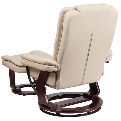 Flash Furniture LeatherSoft Recliner and Ottoman Set Beige (BT7818BGE)