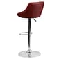 Flash Furniture Contemporary Vinyl Adjustable Height Barstool with Back, Burgundy (CH82028ABURG)