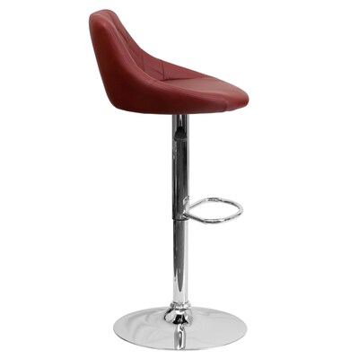 Flash Furniture Contemporary Vinyl Adjustable Height Barstool with Back, Burgundy (CH82028ABURG)