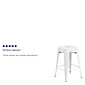 Flash Furniture Kai Industrial Metal Counter Stool without Back, White (CH3132024WH)