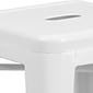 Flash Furniture Kai Industrial Metal Counter Stool without Back, White (CH3132024WH)