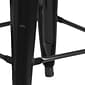 Flash Furniture Kai Industrial Metal Counter Stool without Back, Black (CH3132024BK)