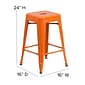 Flash Furniture Kai Industrial Metal Counter Stool without Back, Orange (CH3132024OR)