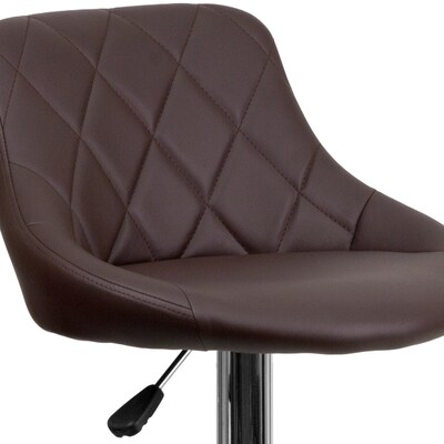 Flash Furniture Contemporary Vinyl Barstool, Adjustable Height, Brown (CH82028ABRN)