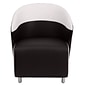 Flash Furniture Leather Reception Chair, Black with White Detailing (ZB7BKWH)