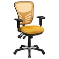 Flash Furniture Nicholas Ergonomic Mesh Swivel Mid-Back Multifunction Executive Office Chair, Yellow-Orange (HL0001YEL)