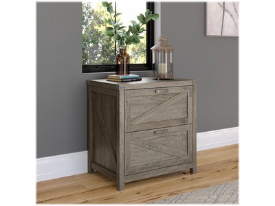 kathy ireland® Home by Bush Furniture 2-Drawer Lateral File Cabinet, Letter/Legal, Restored Gray, 29" (CGF129RTG-03)