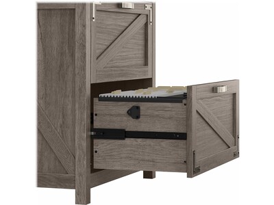 kathy ireland® Home by Bush Furniture 2-Drawer Lateral File Cabinet, Letter/Legal, Restored Gray, 29" (CGF129RTG-03)