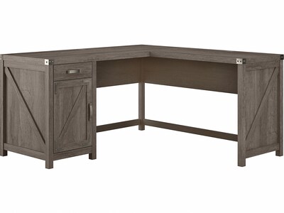 kathy ireland® Home by Bush Furniture Cottage Grove 60 L-Shaped Desk with Drawer, Restored Gray (CG