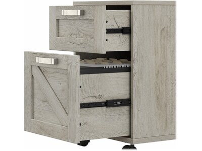 kathy ireland® Home by Bush Furniture 2-Drawer Vertical File Cabinet, Mobile, Letter/Legal, Cottage White, 17"