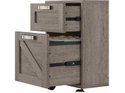 kathy ireland® Home by Bush Furniture 2-Drawer Vertical File Cabinet, Mobile, Letter/Legal, Restored Gray, 17"