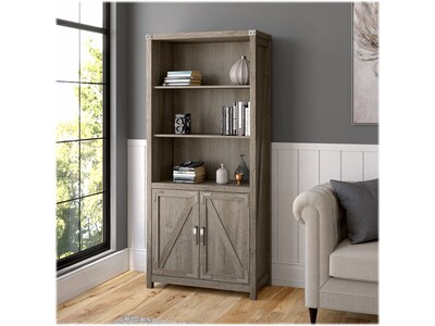 kathy ireland® Home by Bush Furniture Cottage Grove 5-Shelf 72H Bookcase, Restored Gray (CGB132RTG-