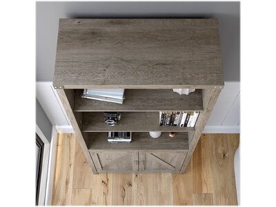 kathy ireland® Home by Bush Furniture Cottage Grove 5-Shelf 72"H Bookcase, Restored Gray (CGB132RTG-03)