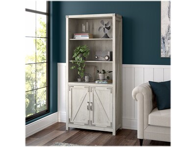 kathy ireland® Home by Bush Furniture Cottage Grove 5-Shelf 72"H Bookcase, Cottage White (CGB132CWH-03)