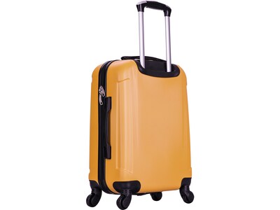 InUSA Pilot 20" Hardside Carry-On Suitcase, 4-Wheeled Spinner, TSA Checkpoint Friendly, Mustard (IUPIL00S-MUS)