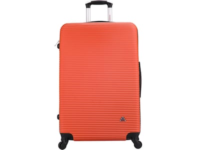 InUSA Royal Large Plastic 4-Wheel Spinner Luggage, Orange (IUROY00L-ORG)
