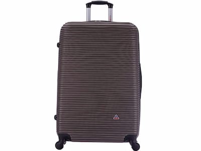 InUSA Royal Large Plastic 4-Wheel Spinner Luggage, Brown (IUROY00L-BRO)