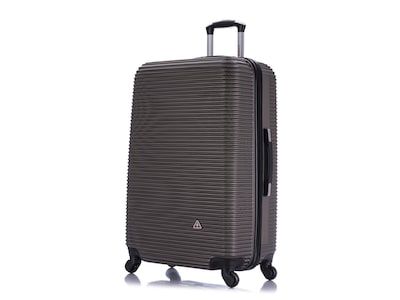 InUSA Royal Large Plastic 4-Wheel Spinner Luggage, Brown (IUROY00L-BRO)
