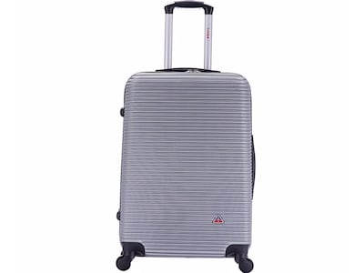InUSA Royal Medium Plastic 4-Wheel Spinner Luggage, Silver (IUROY00M-SIL)