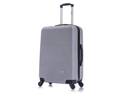 InUSA Royal Medium Plastic 4-Wheel Spinner Luggage, Silver (IUROY00M-SIL)