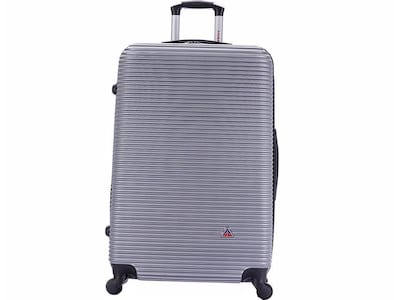 InUSA Royal Large Plastic 4-Wheel Spinner Luggage, Silver (IUROY00L-SIL)