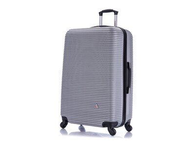 InUSA Royal Large Plastic 4-Wheel Spinner Luggage, Silver (IUROY00L-SIL)